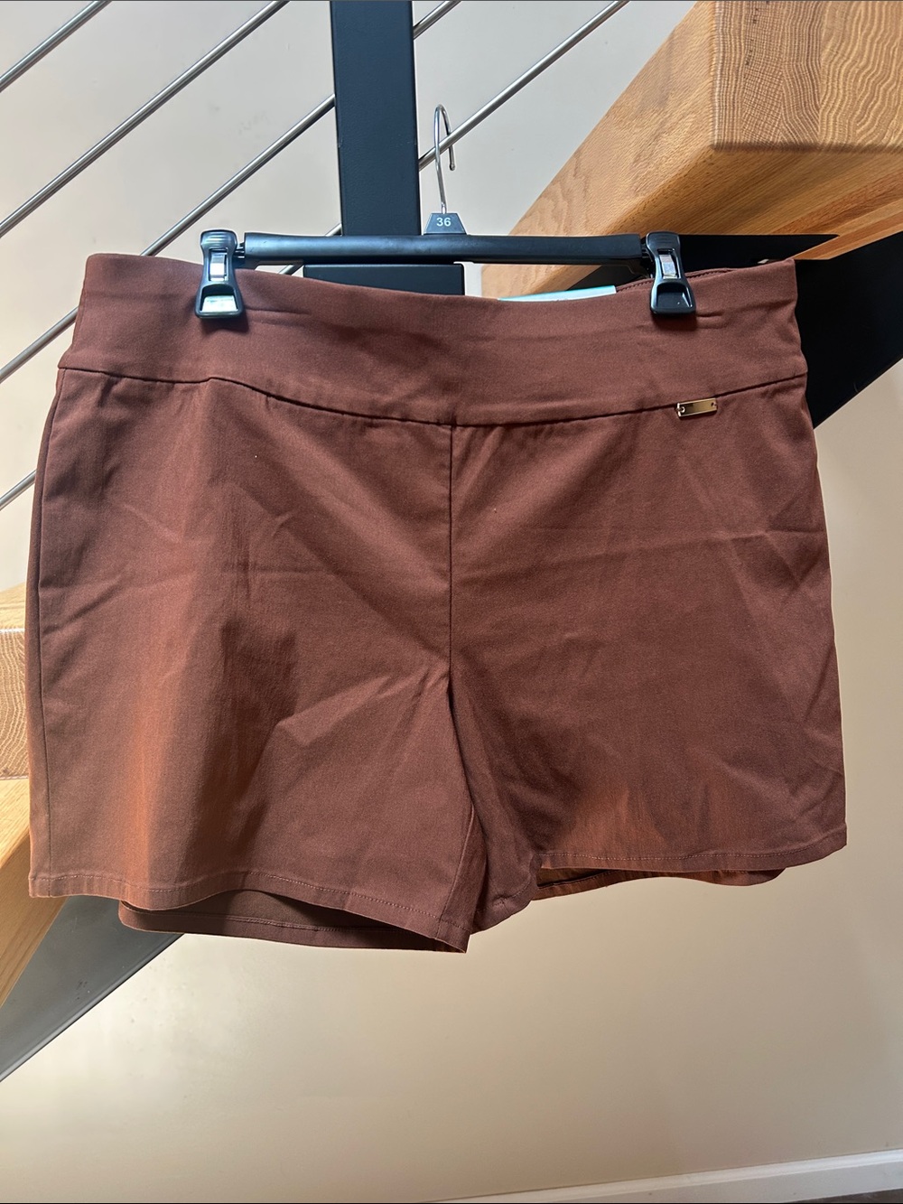 INC International Concepts Brown Pull-On Stretch Skort Shorts